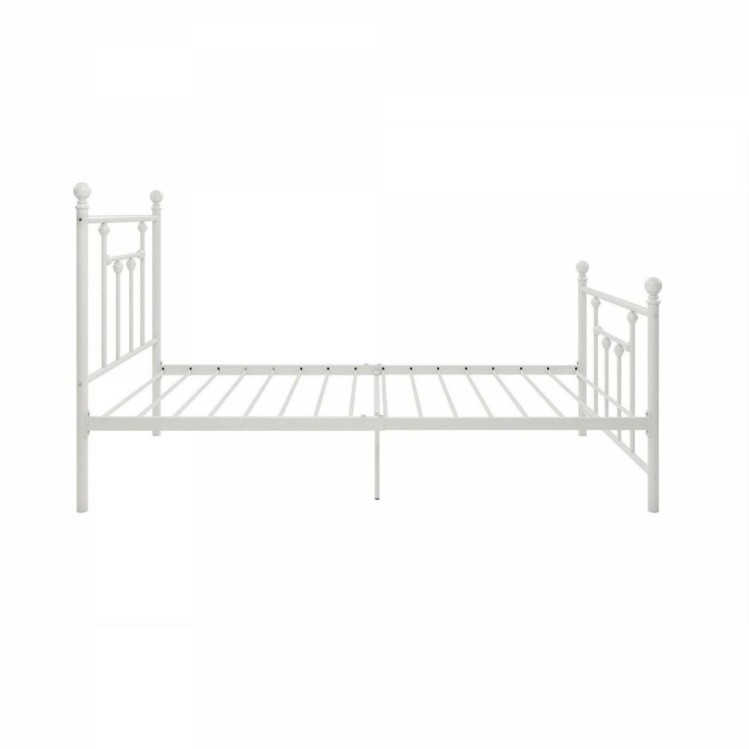 White Metal Bed, Twin Full Queen Size Metal bed, Metal loft bed frame for Bedroom Furniture Modern Adult Victorian