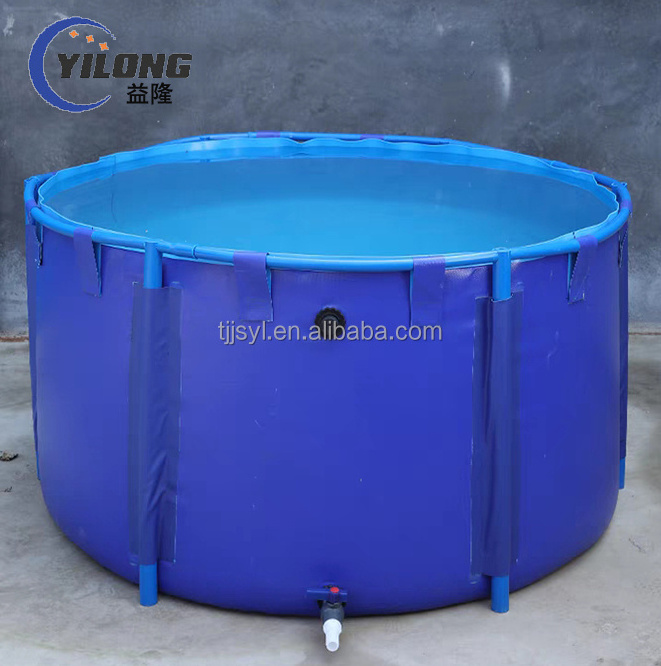 cheap light weight portable outdoor breeding pvc coated collapsible tarpaulin fish tank fishing pond