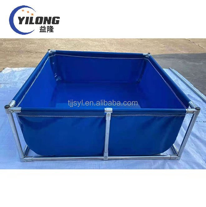 folding tarpaulin coated PVC collapsible water storage tank commercial fish tank for fish farm aquariums