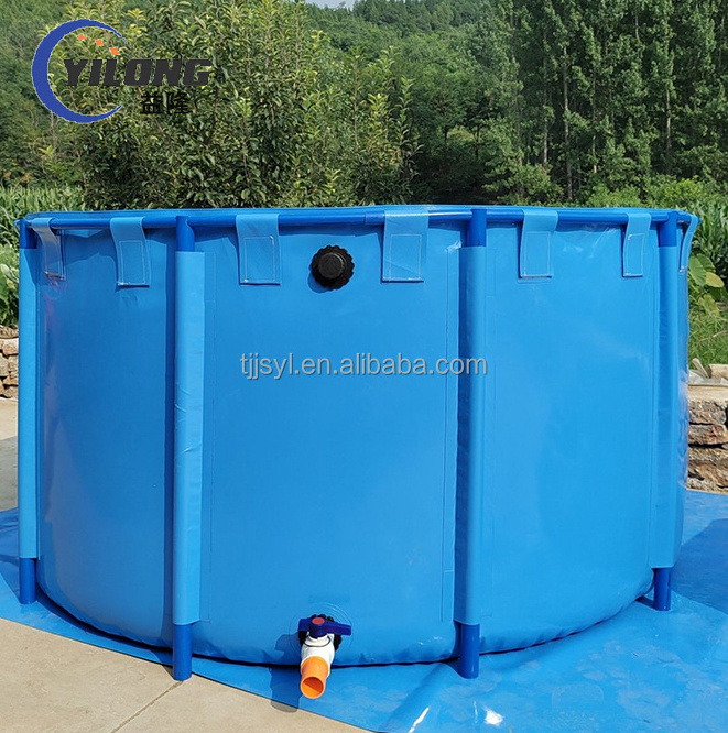 cheap light weight portable outdoor breeding pvc coated collapsible tarpaulin fish tank fishing pond