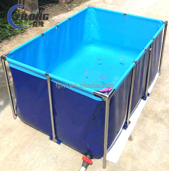 folding tarpaulin coated PVC collapsible water storage tank commercial fish tank for fish farm aquariums