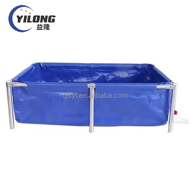 folding tarpaulin coated PVC collapsible water storage tank commercial fish tank for fish farm aquariums