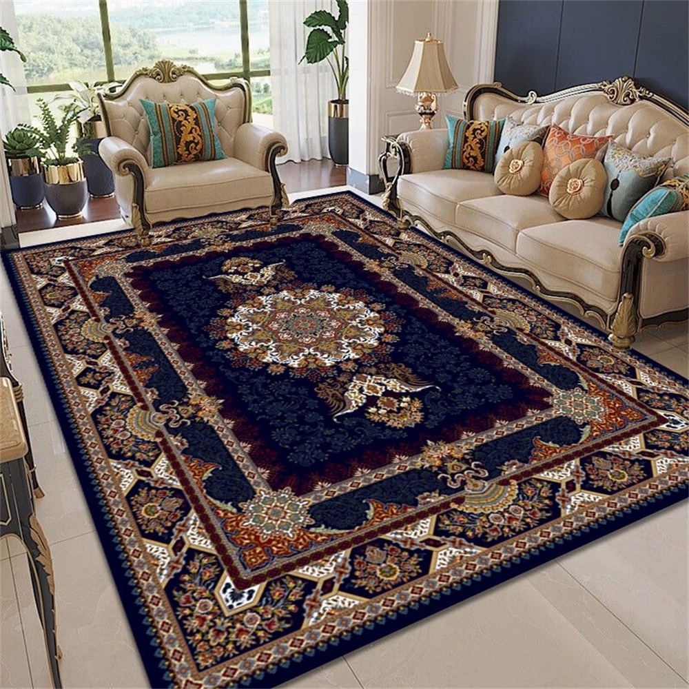 Factory Direct Sales Retro Chinese Style Carpets Large-sized Living Room Anti Slip Foot Mats Tailorable Nylon Printed Area Rugs