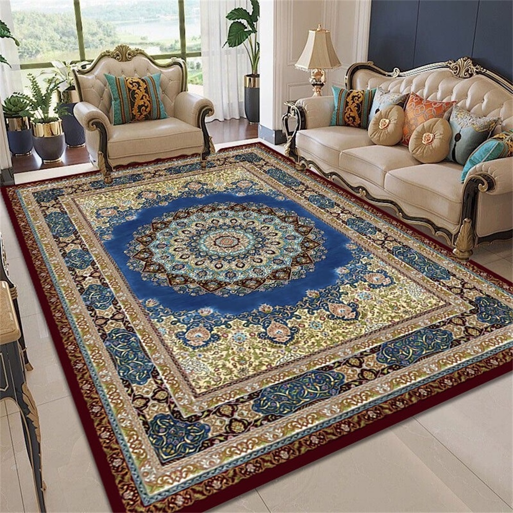 Factory Direct Sales Retro Chinese Style Carpets Large-sized Living Room Anti Slip Foot Mats Tailorable Nylon Printed Area Rugs