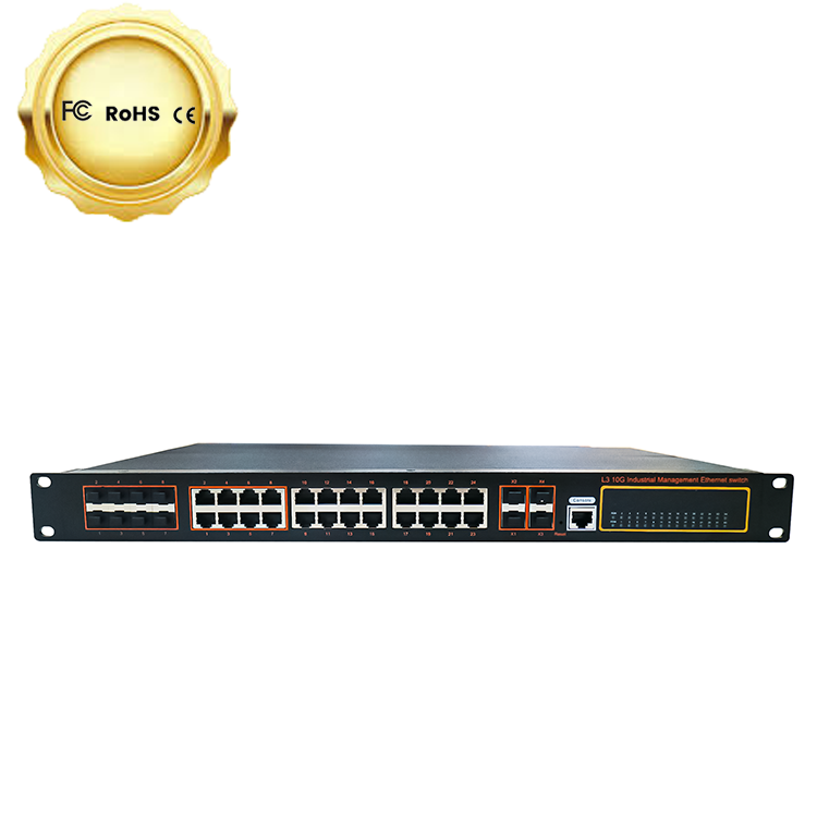 Fiber Optic Equipment 110-240V POE Switch 24*10/100/1000 Base-TX Ports SFP POE FTTH  Outdoors Network Switch