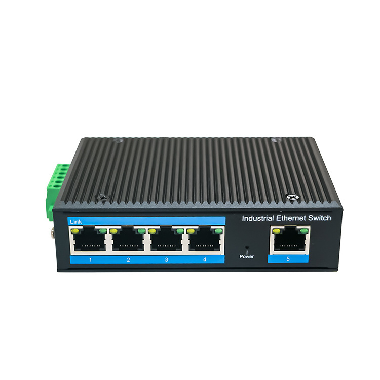 High Quality 5*10/100/1000Base-Tx Din Rail Ip40 5 Ports Industrial Ethernet Fiber Switch