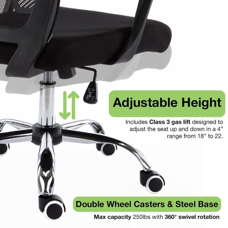 Hot Sales High Quality Ergonomic Mesh Modern Swivel Arm Executive Adjustable  Office Chair On Wheels