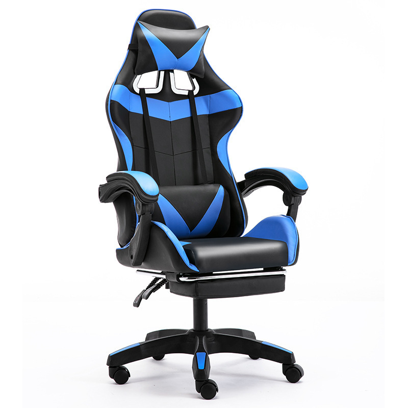 modern gaming chair computer navy blue upholstered leather ergonomic gaming chair office chair for pc game