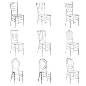 Modern Stackable Transparent Clear Resin Chavari Tiffany Acrylic Hotel Chair For Wedding Banquet Event Dining