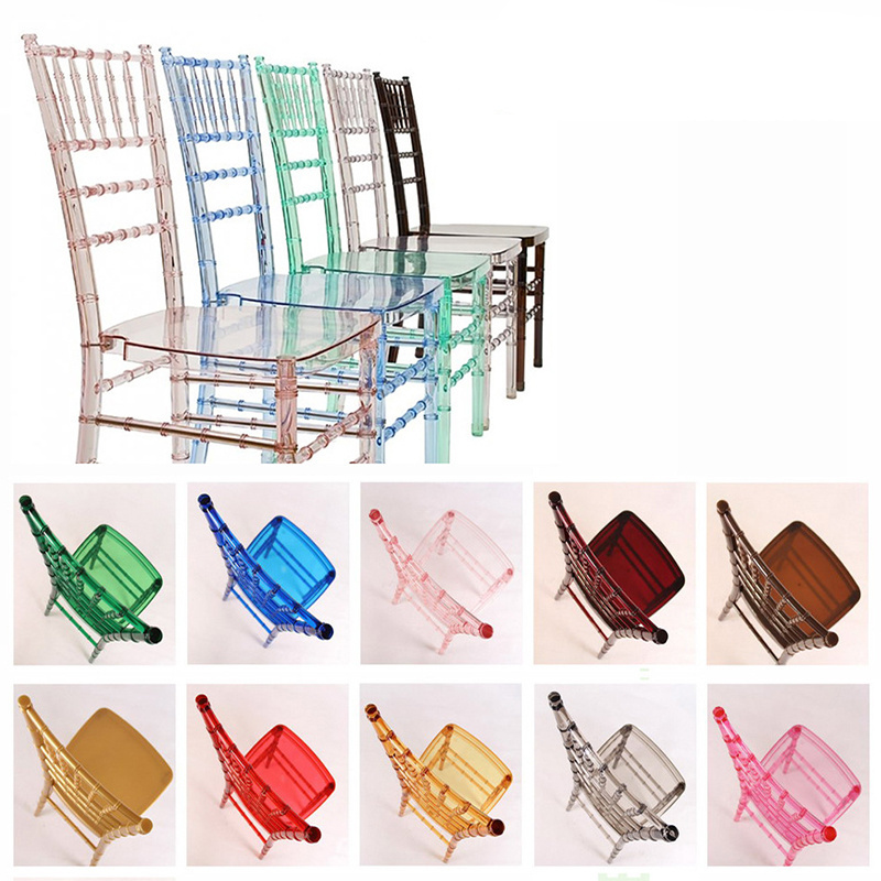 Modern Stackable Transparent Clear Resin Chavari Tiffany Acrylic Hotel Chair For Wedding Banquet Event Dining