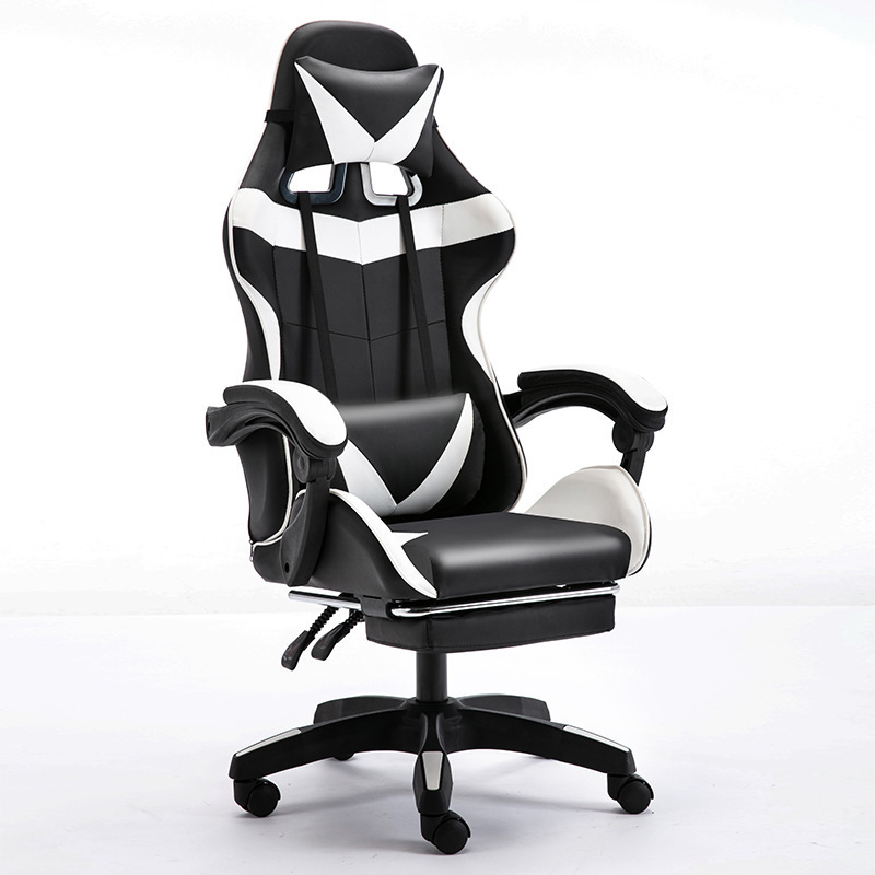 modern gaming chair computer navy blue upholstered leather ergonomic gaming chair office chair for pc game