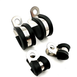 Stainless Steel Epdm Rubber Lined P Clips Pvc Clamps Inch 3/4 R Type Hose Clamp With Rubber Insulated Cable Clamps