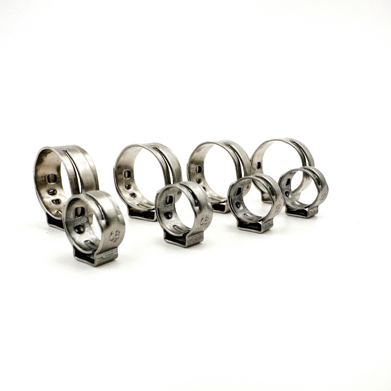 Factory 100 pcs free stainless steel W4 single ear clamps with mechanical interlock