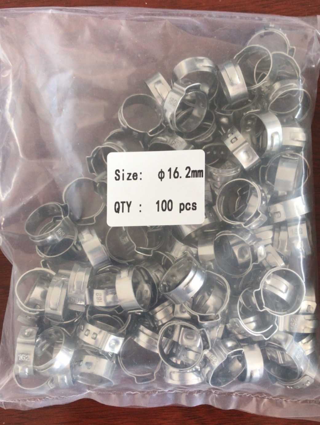 Factory 100 pcs free stainless steel W4 single ear clamps with mechanical interlock