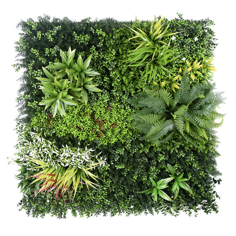 GJ-GW018 OEM factory green panel topiary hedge panel grass wall decor artificial plant wall grass wall backdrop 100*100cm