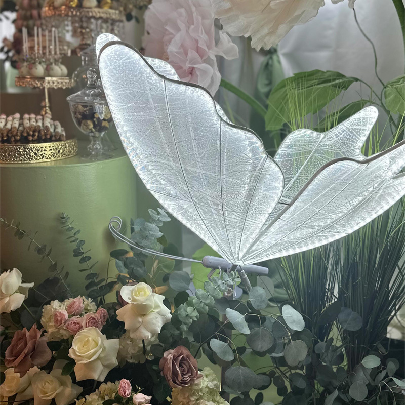 GJ-WL001-1 Wholesale butterfly large white warm white led light wedding lighted butterfly for wedding event decorations