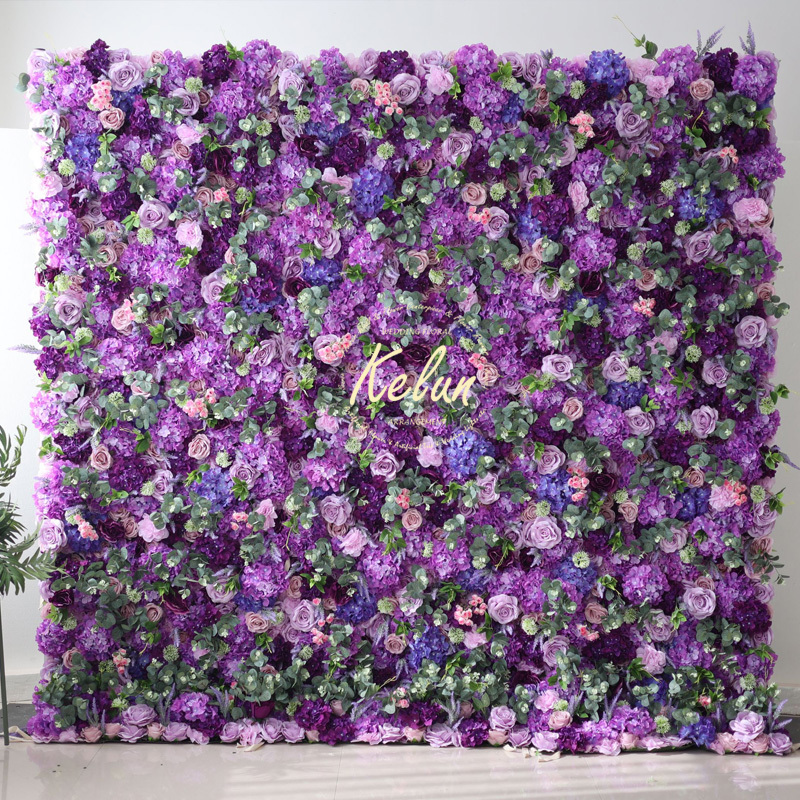 GJ-WA006 wholesales artificial silk pink cherry blossoms flower wall backdrop artificial flower panels for wedding decor