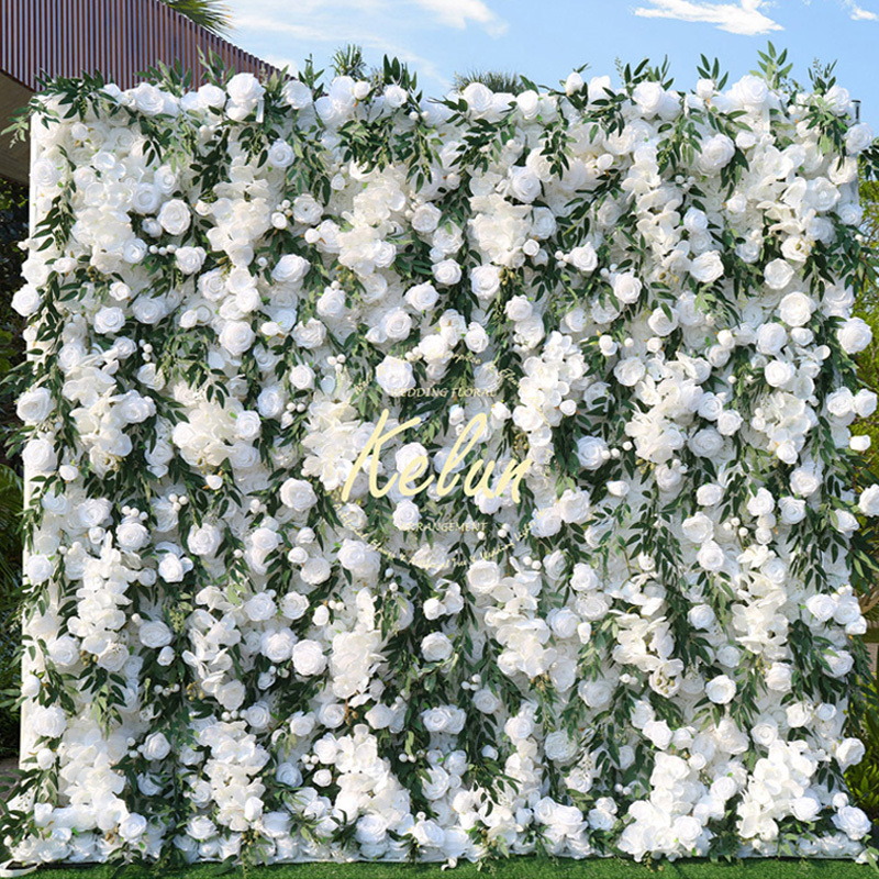 GJ-WA006 wholesales artificial silk pink cherry blossoms flower wall backdrop artificial flower panels for wedding decor