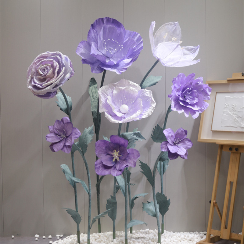 KL-GF01 Wholesale artificial giant flowers giant paper flower giant organza large flowers for wedding decoration