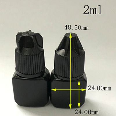 2ml 5ml 10ml black square False nail glue bottles lash extension glue eyelash bottles