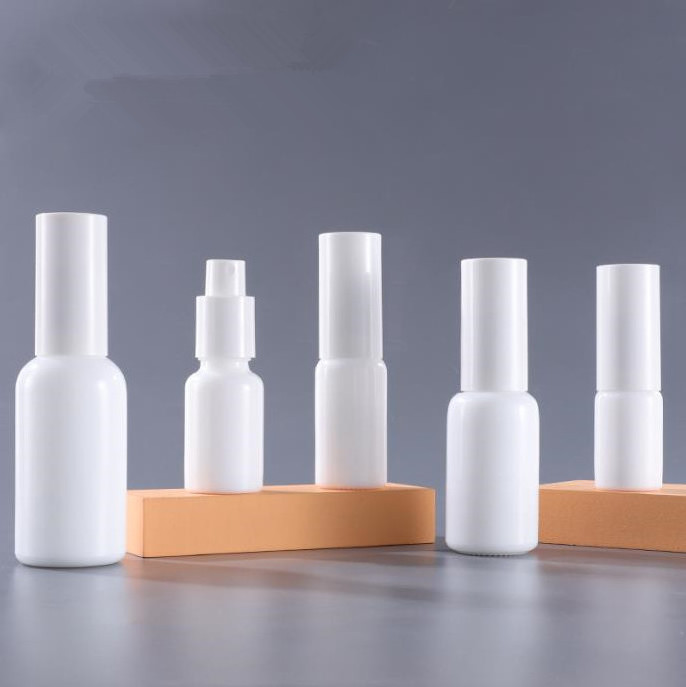 10ml 15ml 20ml 30ml 50ml 100ml White Porcelain Spray Bottle With White Lid Skincare Packaging Serum Container