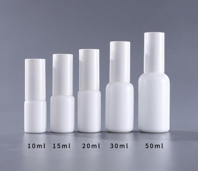 10ml 15ml 20ml 30ml 50ml 100ml White Porcelain Spray Bottle With White Lid Skincare Packaging Serum Container