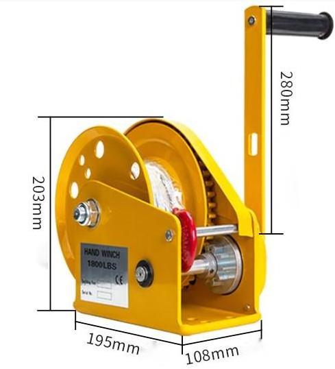 1800LB manual winch manual hand winch  portable self locking hand winch