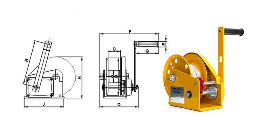 1800LB Self locking hand winch