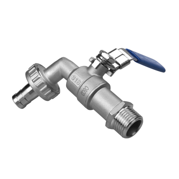 BSPT 1/2 inch Stainless Steel Hose Tap Ball Valve/ Drain Tap