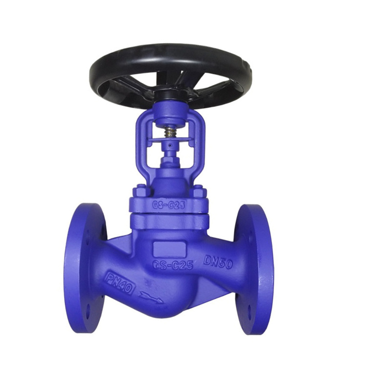 BS1873 pn16 2inch Cast carbon steel WCB flange type bellow seal globe valve