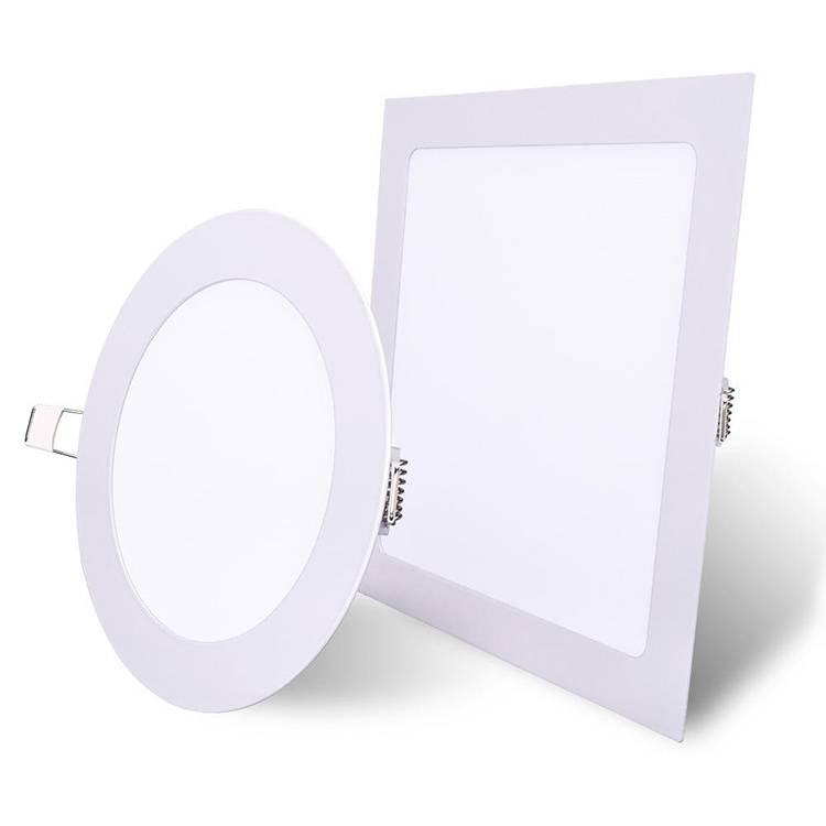 Indoor Commercial Ceiling 3w 6w 9w 12w 15w 18w 24w Recessed Round Square Led Slim Panel Lighting For Outdoor