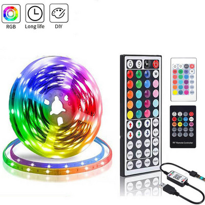 Home Decor 5V USB Led Light Strip Set 5050 RGB Waterproof Bluetooth Remote Control 5M Smart Led Strip Light