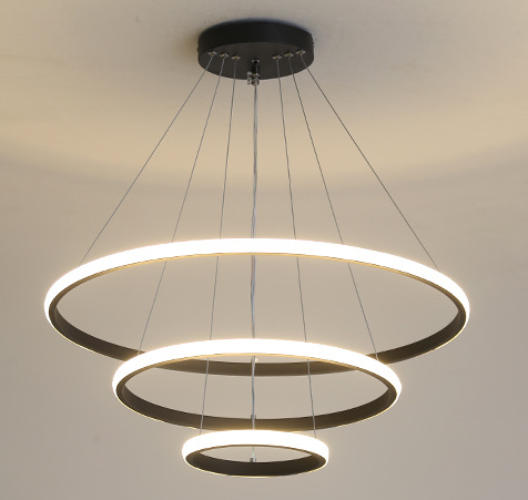 Home Decor Kitchen Dining Decorative Nordic Living Room Ceiling Chandelier 3 Ring Design Modern Led Pendant Light