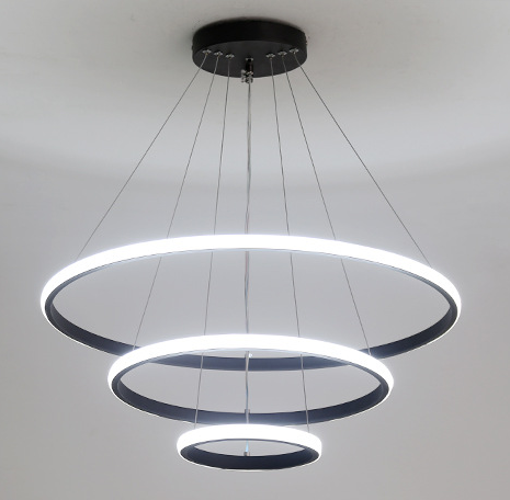 Home Decor Kitchen Dining Decorative Nordic Living Room Ceiling Chandelier 3 Ring Design Modern Led Pendant Light