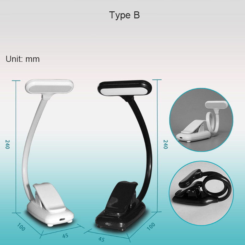 Bedroom Night Led Dimmable Read Light Rechargeable Clip Reading Portable LED Mini Book lamp