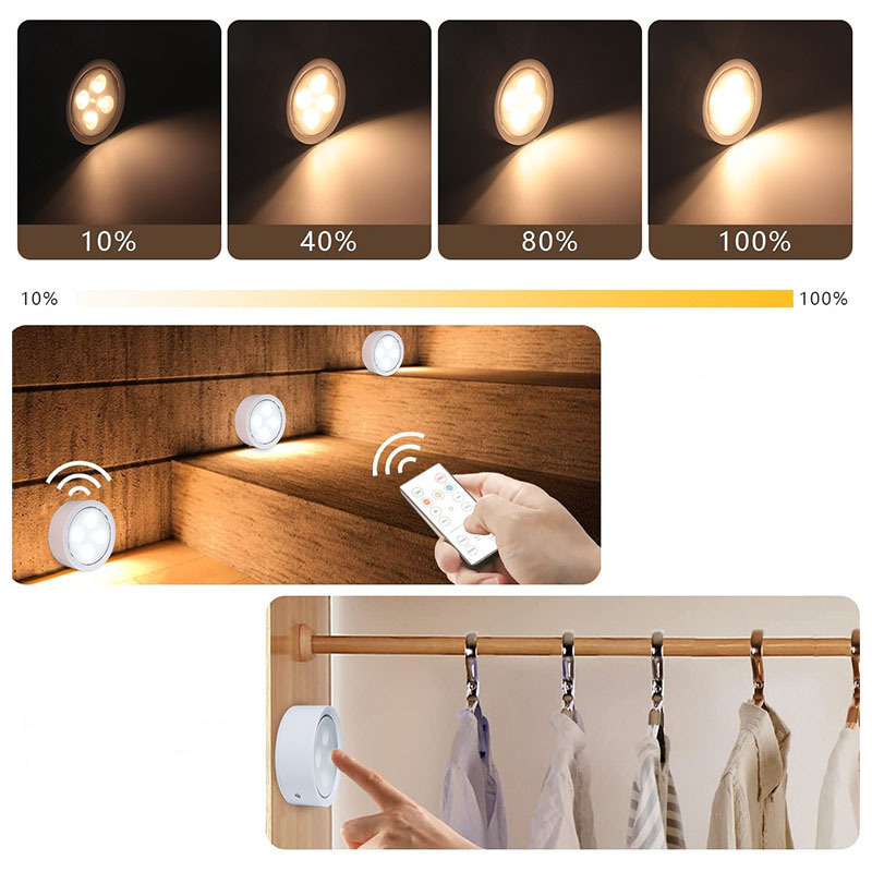 Kitchen LED Spot Under Cabinet Lights Wall Lamp Home Wireless Remote Control Night Light