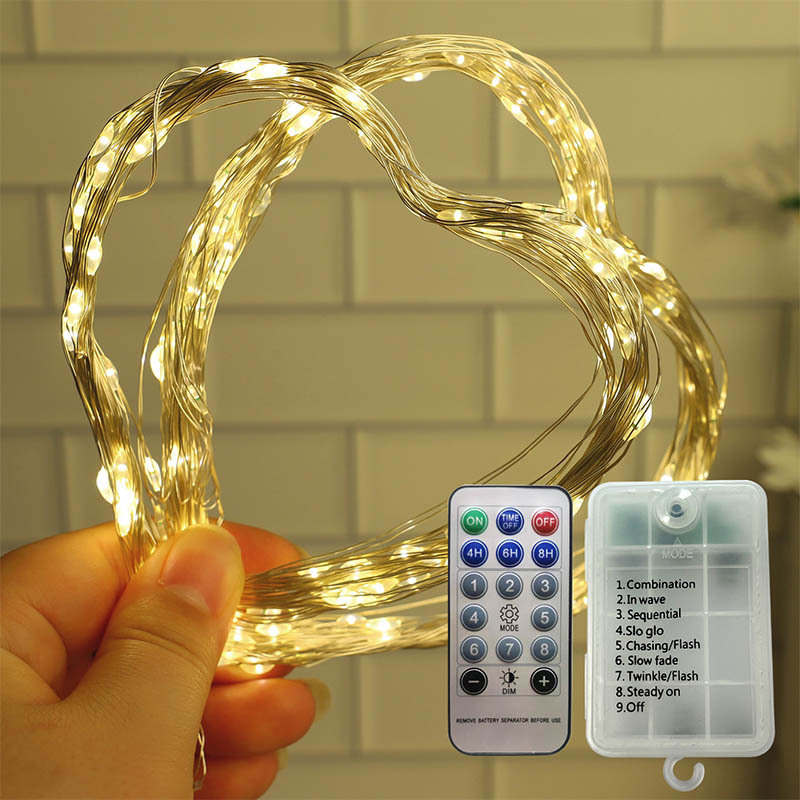 USB Multifunction Remote Control Light String Battery Operated 5M 10M Led Fairy String Lights for Home Room Party Decor