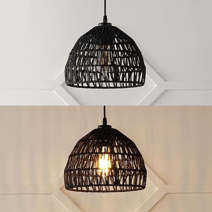 Home Kitchen Dining Hanging Lamp Ceiling Lighting Led Decorative Nordic Modern Rattan Pendant Light