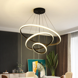 Home Decor Kitchen Dining Decorative Nordic Living Room Ceiling Chandelier 3 Ring Design Modern Led Pendant Light