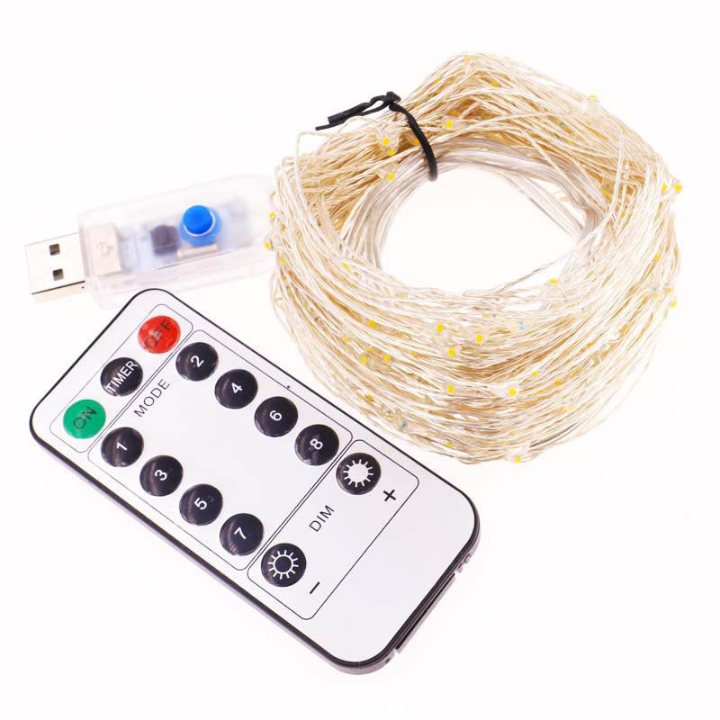 USB Multifunction Remote Control Light String Battery Operated 5M 10M Led Fairy String Lights for Home Room Party Decor