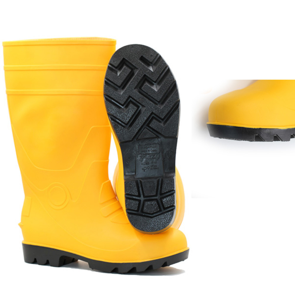 thick sole unisex farm fishing water plastic pvc waterproof steel toe safety pvc rain boots gum boots factory