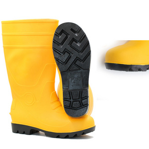 thick sole unisex farm fishing water plastic pvc waterproof steel toe safety pvc rain boots gum boots factory