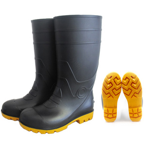 unisex thick soled custom designed waterproof wellington pvc rain boots safety gum boots factory for men