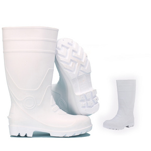 long White clear hot selling unisex cheap PVC Safety Boots gum boots rain with Steel Toe for Food Industry