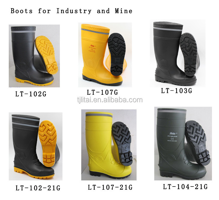 Best selling cheap anti-slip gumboots safety rain pvc work boots gum boots waterproof for men wholesale