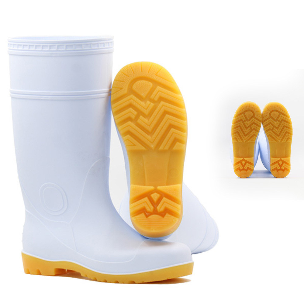 long unisex barrel design your own white rubber raining  wellies working pvc boots for men shoes factory