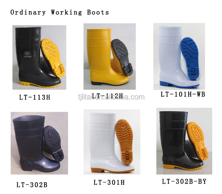 Agricultural Food Industry White PVC Safety Prevention Boots gum boots For Working industry factory adults