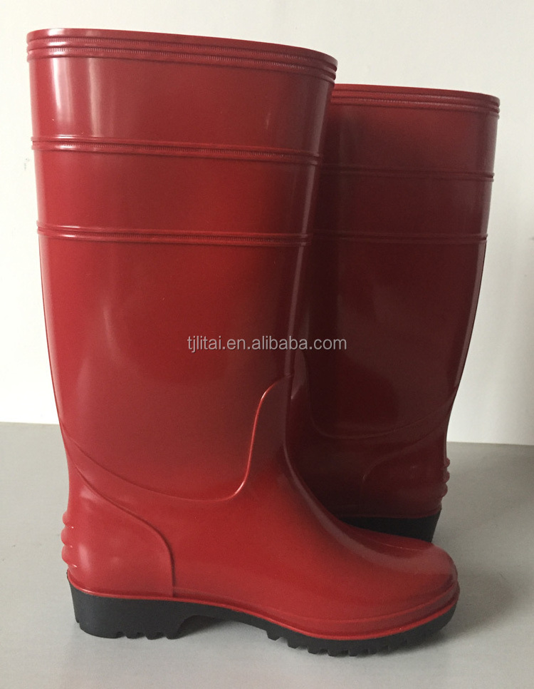 custom cheap designed unisex anti slip waterproof long PVC Rain Boot gum boots for men working industry