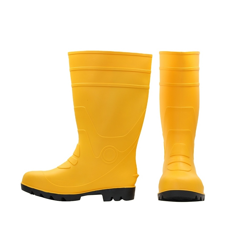 thick sole unisex farm fishing water plastic pvc waterproof steel toe safety pvc rain boots gum boots factory