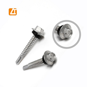 hex head roofing screw 14x1" hex washer flange head self drilling screw with washer  for roof building